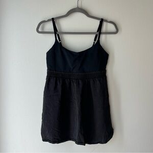 Lululemon Black Empire Waist Tank Dress Size 6 Adjustable Straps Built-in Bra